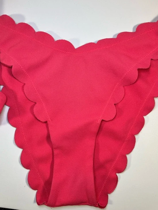 Victoria's Secret Scallop High Waist Cheeky Coral Pink Bikini, size Medium - Picture 7 of 10